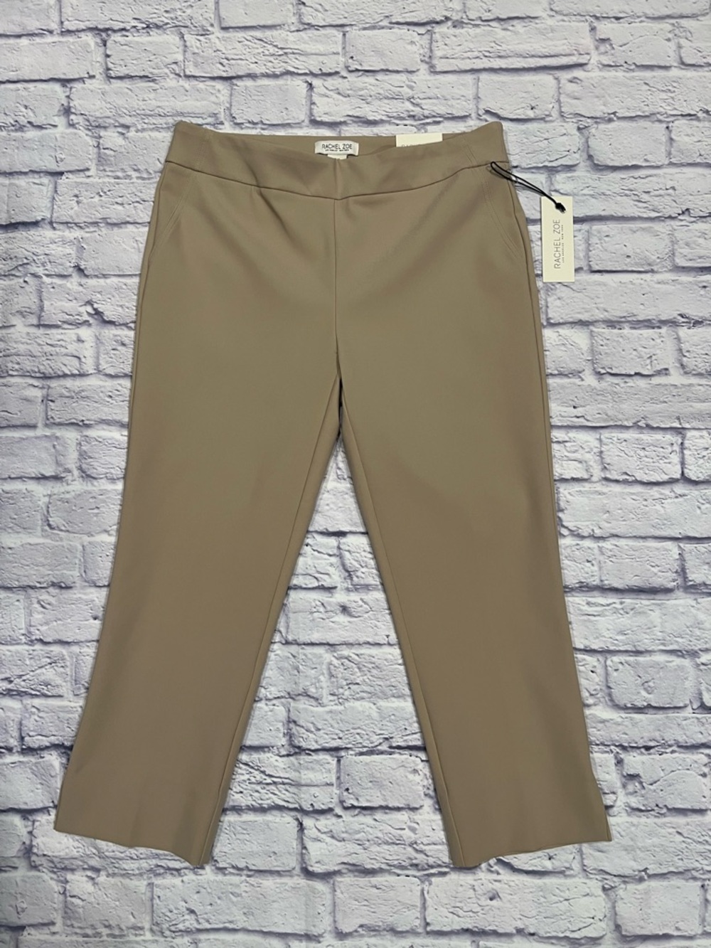 Rachel Zoe NEW Cropped Straight-Leg Pants in beige - Picture 2 of 10